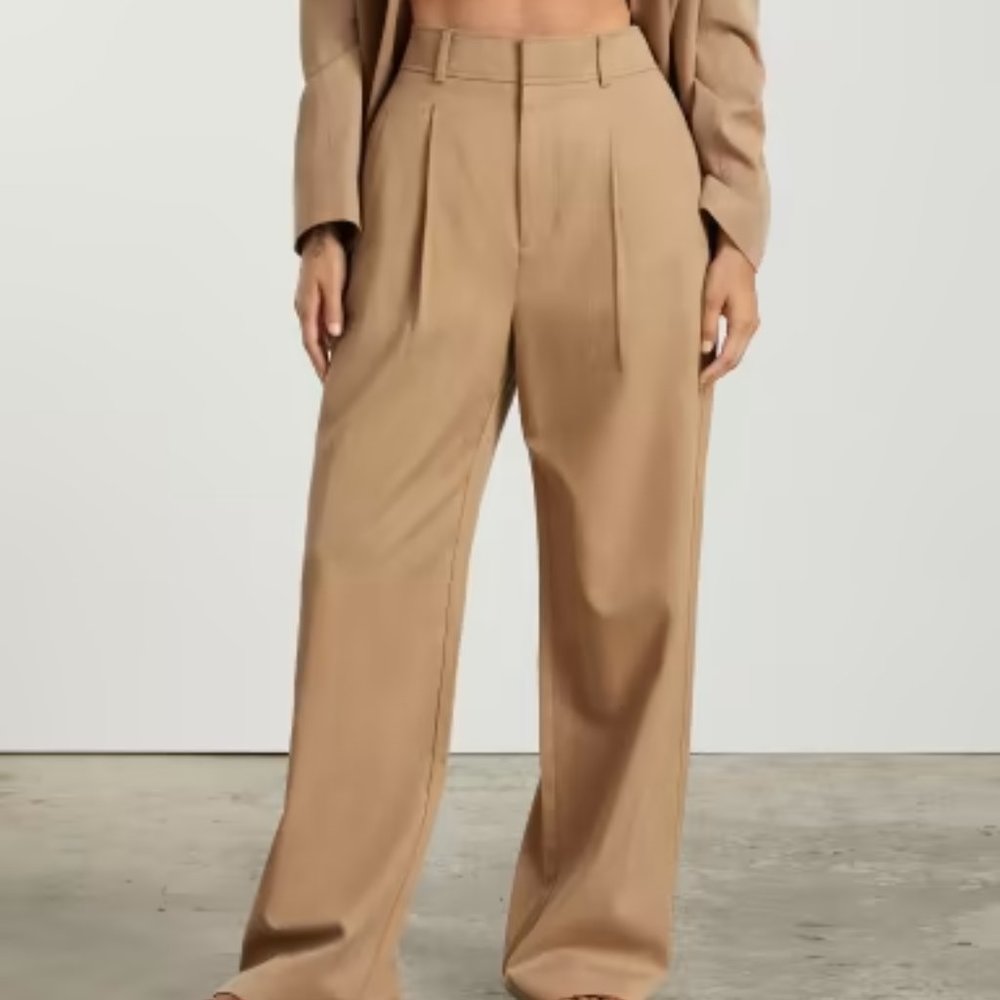 Everlane The Way High Drape Ash Brown New Pants 12 Petite Women Work Minimalist